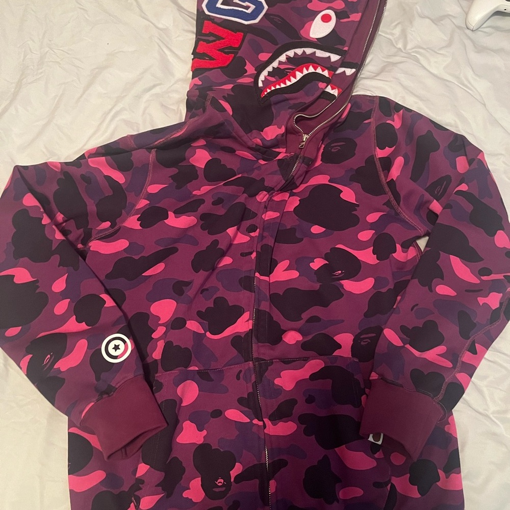 Bape Purple Camo Zip Up Sweater